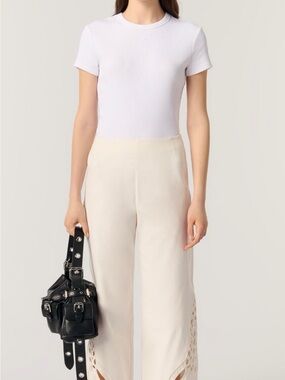 ⚡️Maje Cream Embroidered Trousers